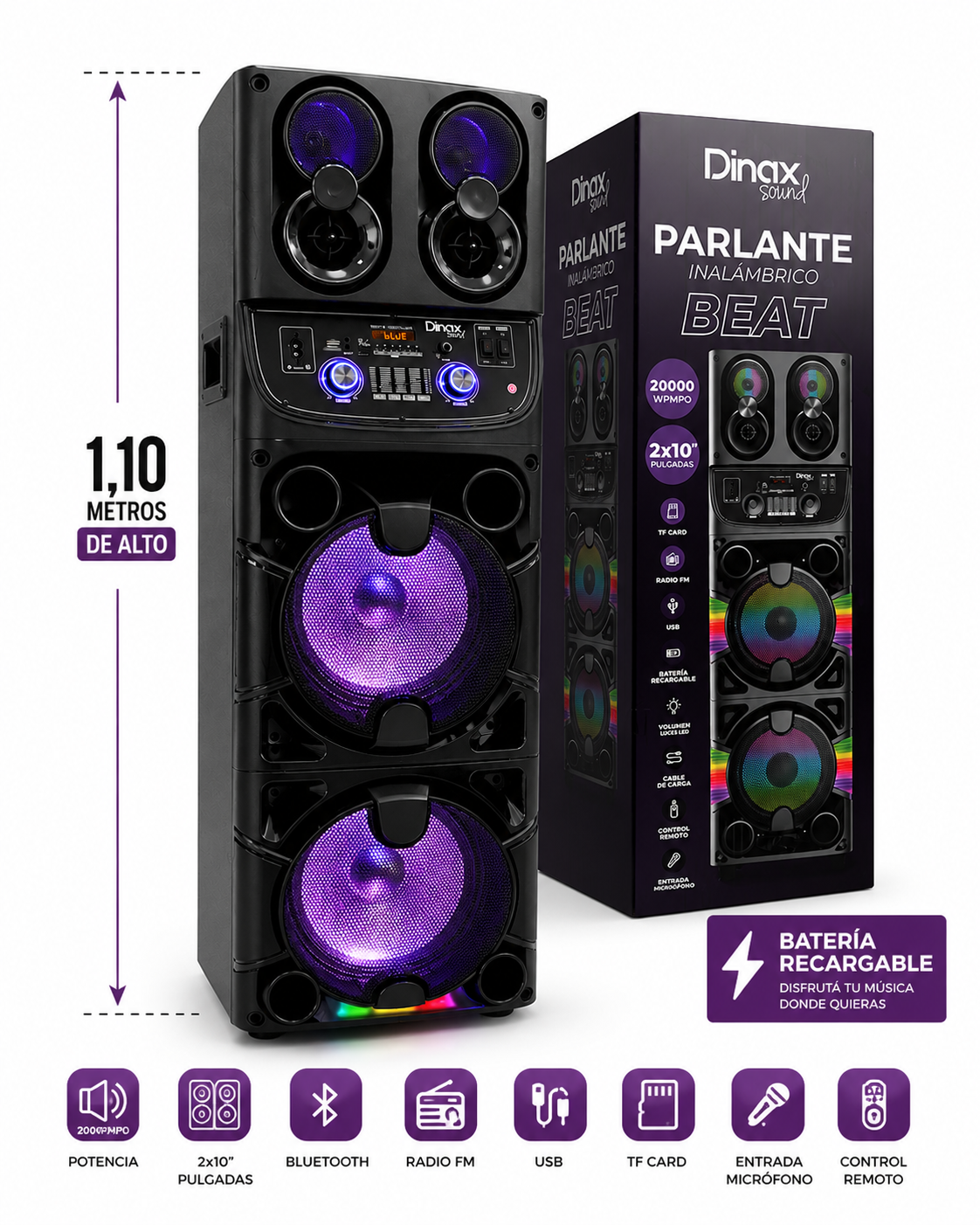 TORRE DE SONIDO BEAT 2 X 10"