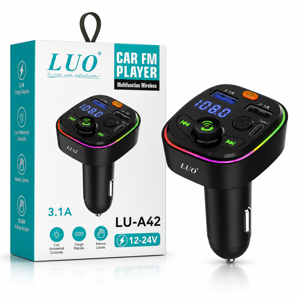 TRANSMISOR CARGADOR FM/BLUETOOTH