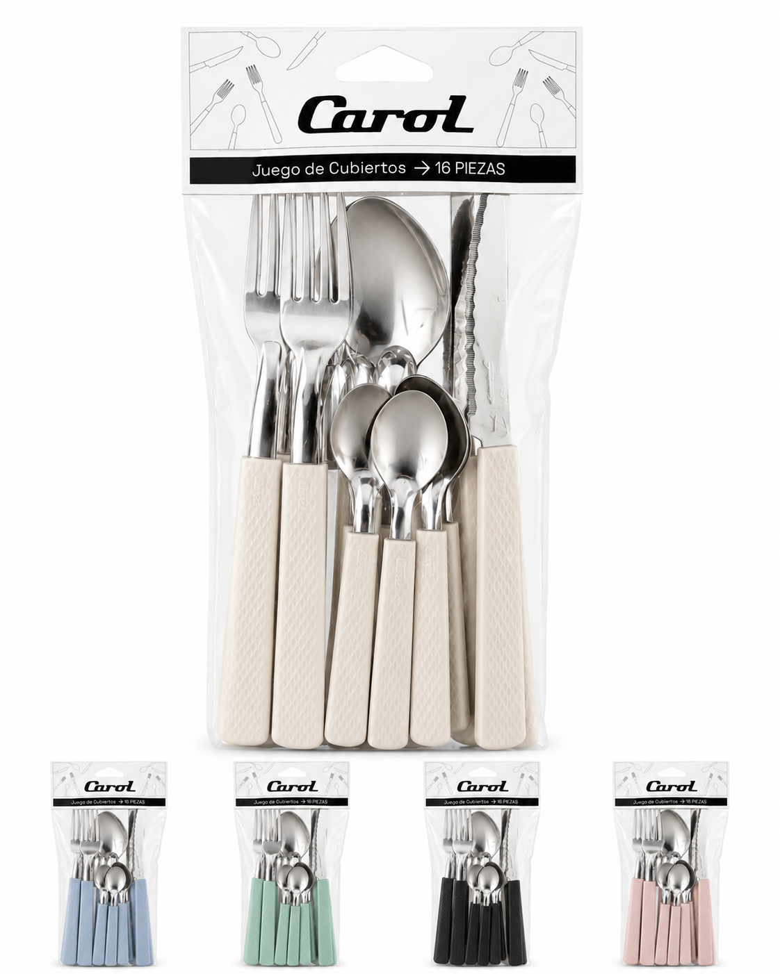 CUBIERTOS CAROL 16PCS